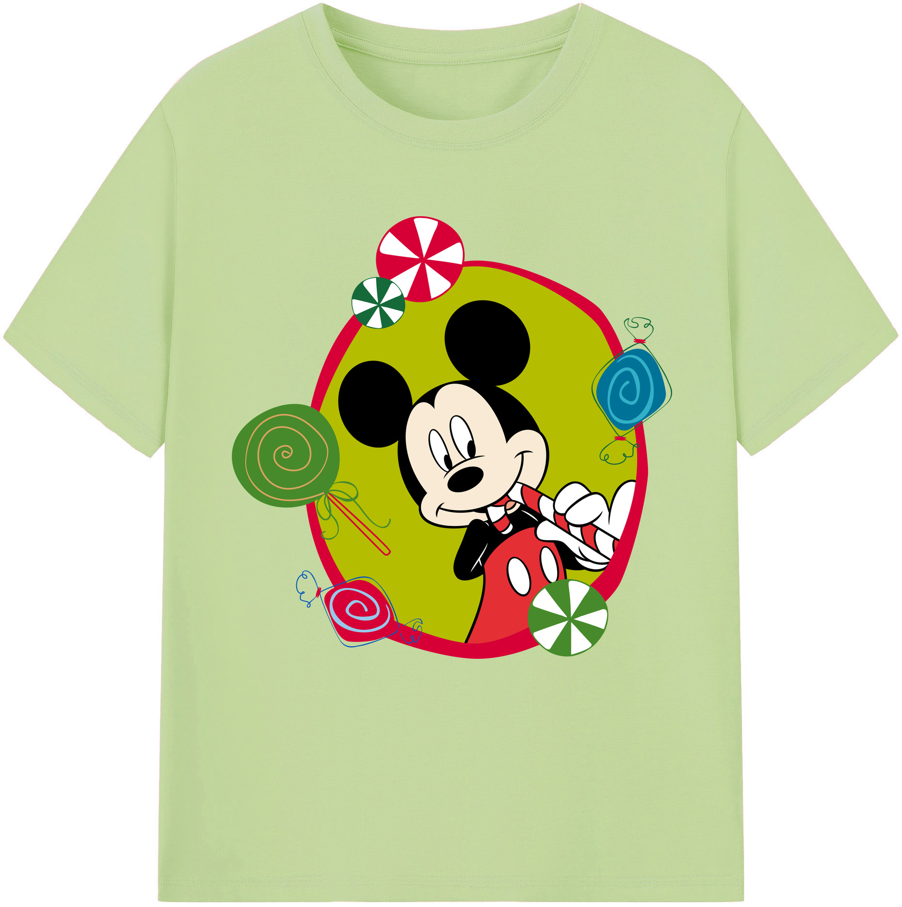 （画像用） ミッキーマウス Mickey Mouse 綿100％半袖Tシャツ（フロントプリント）